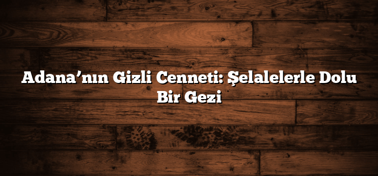 Adana’nın Gizli Cenneti: Şelalelerle Dolu Bir Gezi