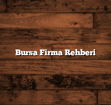 Bursa Firma Rehberi