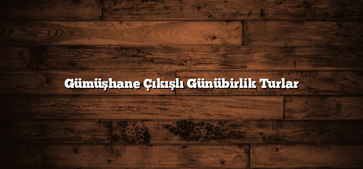 Gümüşhane Çıkışlı Günübirlik Turlar