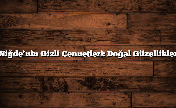 Niğde’nin Gizli Cennetleri: Doğal Güzellikler