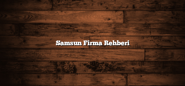 Samsun Firma Rehberi