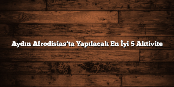 Aydın Afrodisias’ta Yapılacak En İyi 5 Aktivite