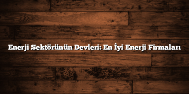Enerji Sektörünün Devleri: En İyi Enerji Firmaları