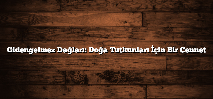Gidengelmez Dağları: Doğa Tutkunları İçin Bir Cennet