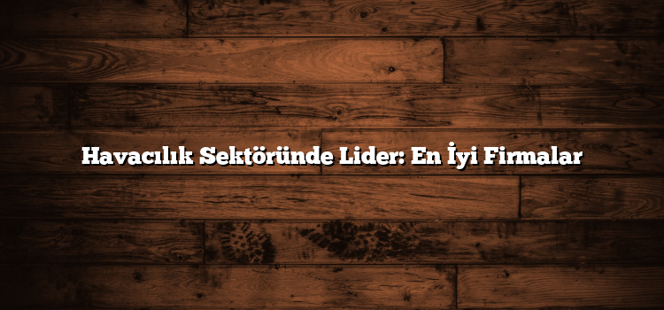 Havacılık Sektöründe Lider: En İyi Firmalar