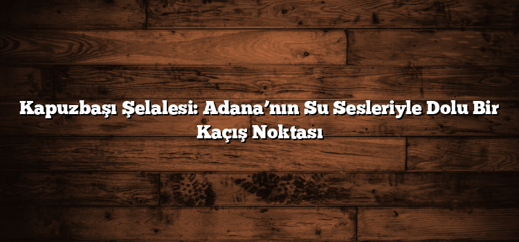 Kapuzbaşı Şelalesi: Adana’nın Su Sesleriyle Dolu Bir Kaçış Noktası
