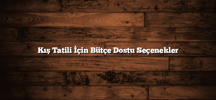 Kış Tatili İçin Bütçe Dostu Seçenekler