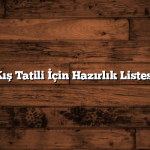 Kış Tatili İçin Hazırlık Listesi