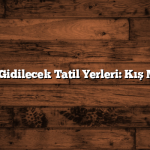 Kışın Gidilecek Tatil Yerleri: Kış Masalı
