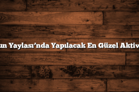 Sorgun Yaylası’nda Yapılacak En Güzel Aktiviteler