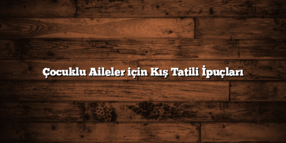 Çocuklu Aileler için Kış Tatili İpuçları