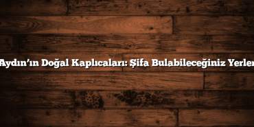 Aydın’ın Doğal Kaplıcaları: Şifa Bulabileceğiniz Yerler