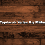 Kış Tatili Yapılacak Yerler: Kış Mükemmeliyeti