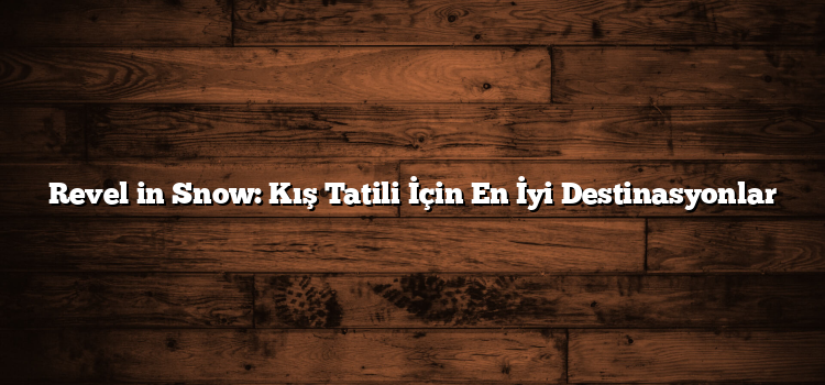 Revel in Snow: Kış Tatili İçin En İyi Destinasyonlar