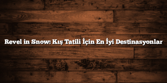 Revel in Snow: Kış Tatili İçin En İyi Destinasyonlar