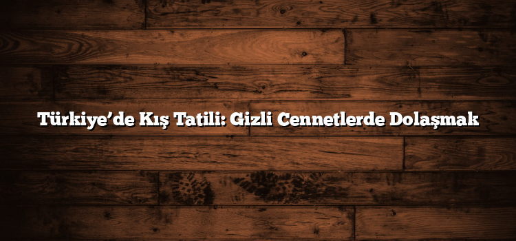 Türkiye’de Kış Tatili: Gizli Cennetlerde Dolaşmak