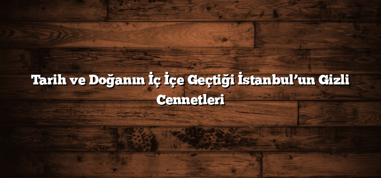 Tarih ve Doğanın İç İçe Geçtiği İstanbul’un Gizli Cennetleri