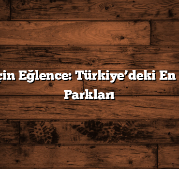 Tüm Aile İçin Eğlence: Türkiye’deki En İyi Eğlence Parkları