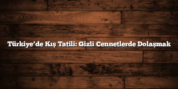 Türkiye’de Kış Tatili: Gizli Cennetlerde Dolaşmak