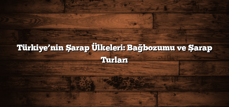Türkiye’nin Şarap Ülkeleri: Bağbozumu ve Şarap Turları