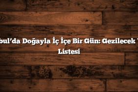 İstanbul’da Doğayla İç İçe Bir Gün: Gezilecek Yerler Listesi