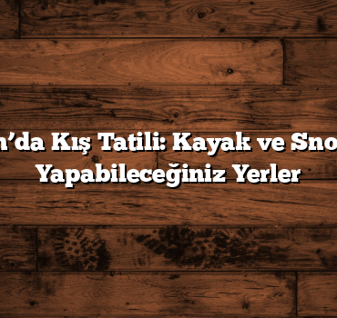 Trabzon’da Kış Tatili: Kayak ve Snowboard Yapabileceğiniz Yerler