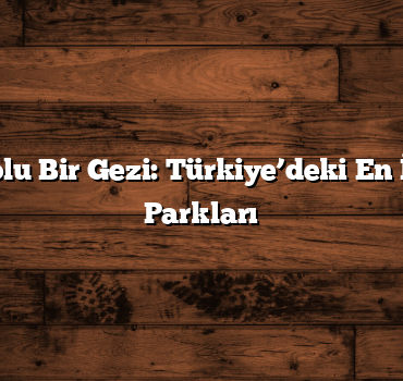 Eğlence Dolu Bir Gezi: Türkiye’deki En İyi Eğlence Parkları