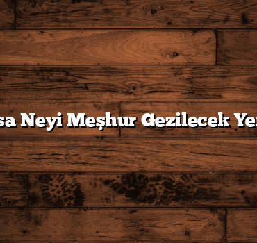 Bursa Neyi Meşhur Gezilecek Yerleri