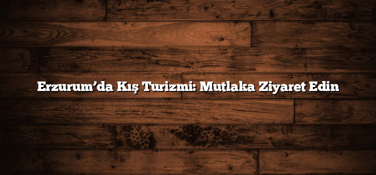Erzurum’da Kış Turizmi: Mutlaka Ziyaret Edin
