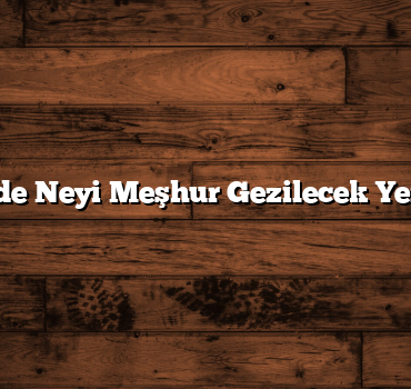 Niğde Neyi Meşhur Gezilecek Yerleri
