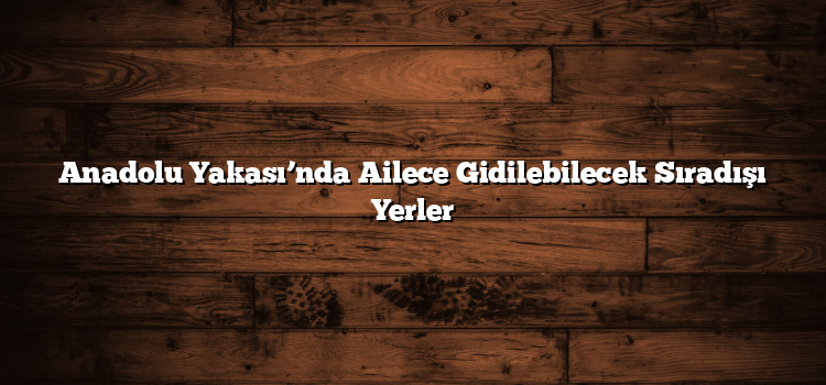 Anadolu Yakası’nda Ailece Gidilebilecek Sıradışı Yerler