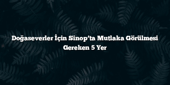 Doğaseverler İçin Sinop’ta Mutlaka Görülmesi Gereken 5 Yer