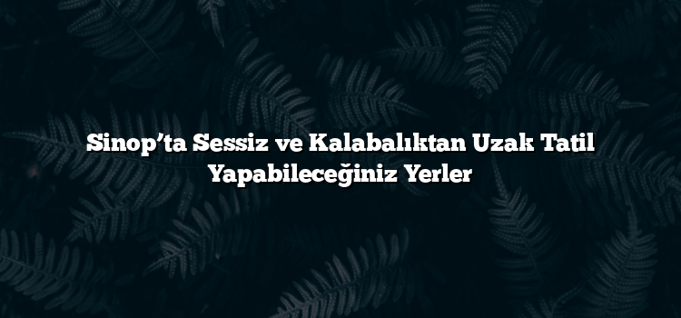 Sinop’ta Sessiz ve Kalabalıktan Uzak Tatil Yapabileceğiniz Yerler