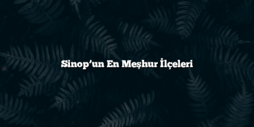 Sinop’un En Meşhur İlçeleri