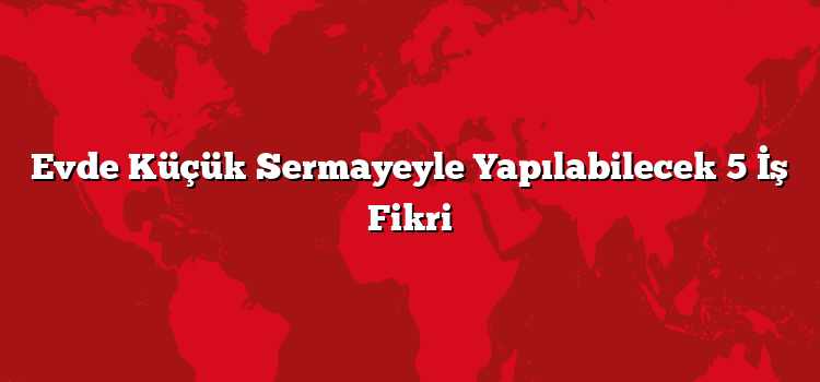 Evde Küçük Sermayeyle Yapılabilecek 5 İş Fikri