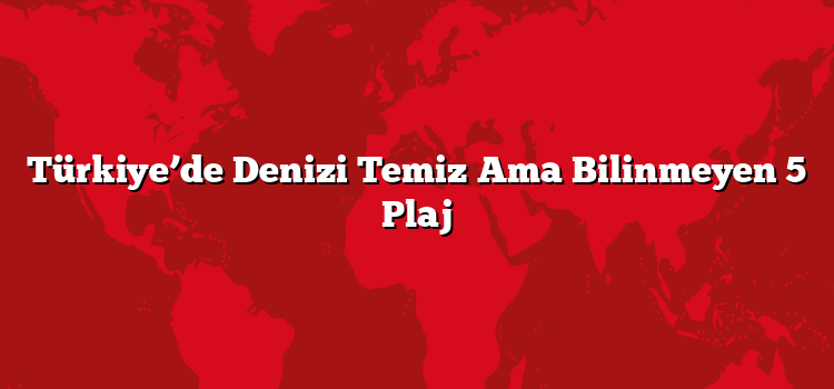 Türkiye’de Denizi Temiz Ama Bilinmeyen 5 Plaj