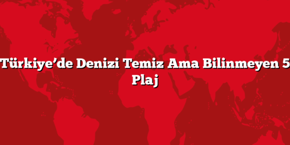 Türkiye’de Denizi Temiz Ama Bilinmeyen 5 Plaj