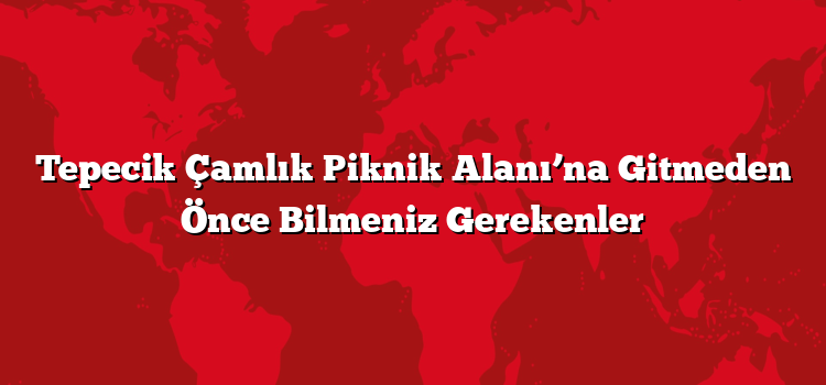 Tepecik Çamlık Piknik Alanı’na Gitmeden Önce Bilmeniz Gerekenler