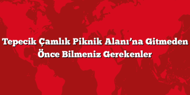 Tepecik Çamlık Piknik Alanı’na Gitmeden Önce Bilmeniz Gerekenler