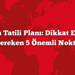 Yurtdışı Tatili Planı: Dikkat Edilmesi Gereken 5 Önemli Nokta