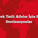 Ailecek Tatil: Aileler İçin En İyi Destinasyonlar