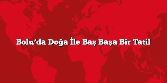 Bolu’da Doğa İle Baş Başa Bir Tatil