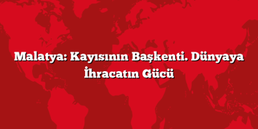 Malatya: Kayısının Başkenti. Dünyaya İhracatın Gücü