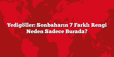 Yedigöller: Sonbaharın 7 Farklı Rengi Neden Sadece Burada?